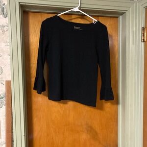 Broome Street Kate Spade Ruffle Sleeve Black Top Size Small